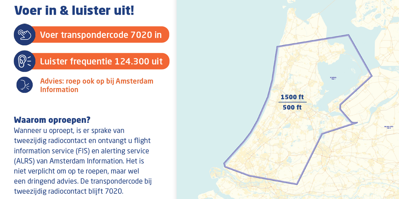 Afbeelding van de TMZ met daarbij de instructie voor transpondercode 7020 en uitluisteren van frequentie 124.330 