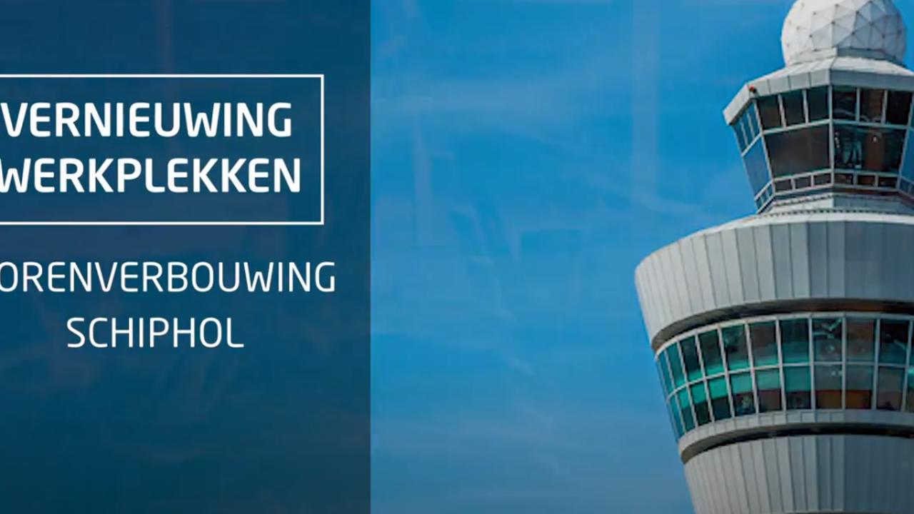De verbouwing van de verkeerstoren op Schiphol is in volle gang. Het aantal werkposities van de luchtverkeersleiders verdubbelt bijna en er worden nieuwe consoles geplaatst.