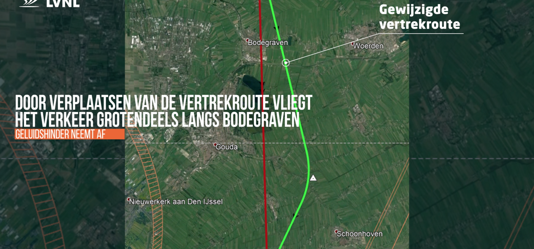 LVNL beperkt geluidshinder voor bewoners Bodegraven, Gouda en Reeuwijk