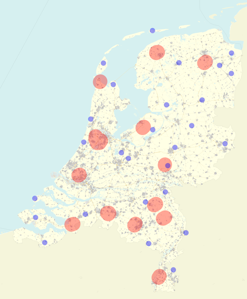 Overzichtskaart met klikbare gebieden waarin het oplaten van sfeerballonnen aan regels is gebonden.